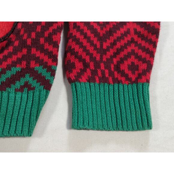 33Degrees Santa Beer Pocket Ugly Christmas Sweater Red Green Mens XL Funny - Picture 8 of 11